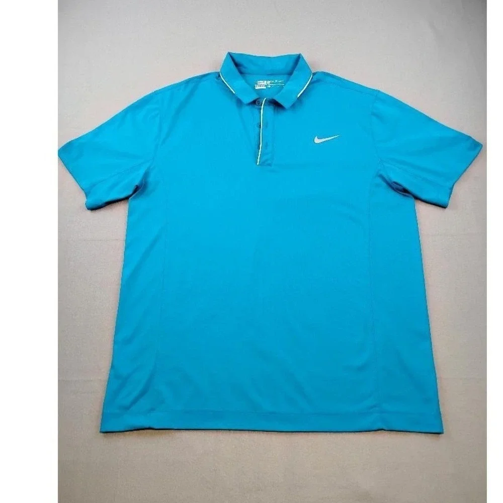 Nike Golf Dri-FIT Short Sleeve Polo Shirt Standard Fit Men's Medium‎ Blue
